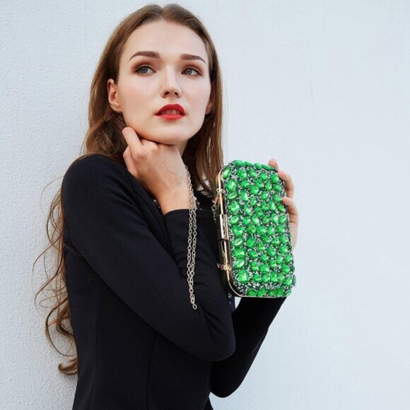CLUTCH Purses For Women Green - Picture 1 of 7